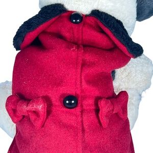 Red cozy coat for dog
